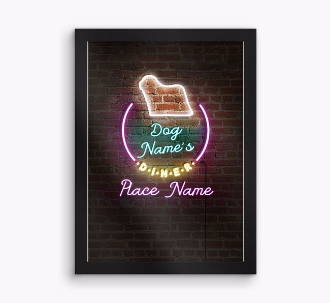 Neon Sign: Personalised {breedFullName} Framed Print